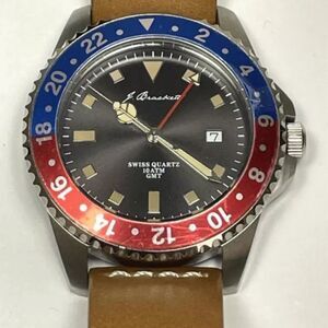 J. Brackett Greenwich Men’s Watch Stainless Steel | Swiss Ronda Quartz | GMT